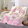 1pc, Sanrio Charming Bunny Home Decor: Cozy Flannel Blanket for Bedroom, Living Room, Travel, Camping, Car, Beach, Office Naps – Perfect Gift & Outdoo