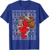 Merry Krampus Ugly Christmas Sweater Pattern Gift TShirt 100 Cotton ONeck Short Sleeve Summer Casual Mens Tshirt Size S3XL