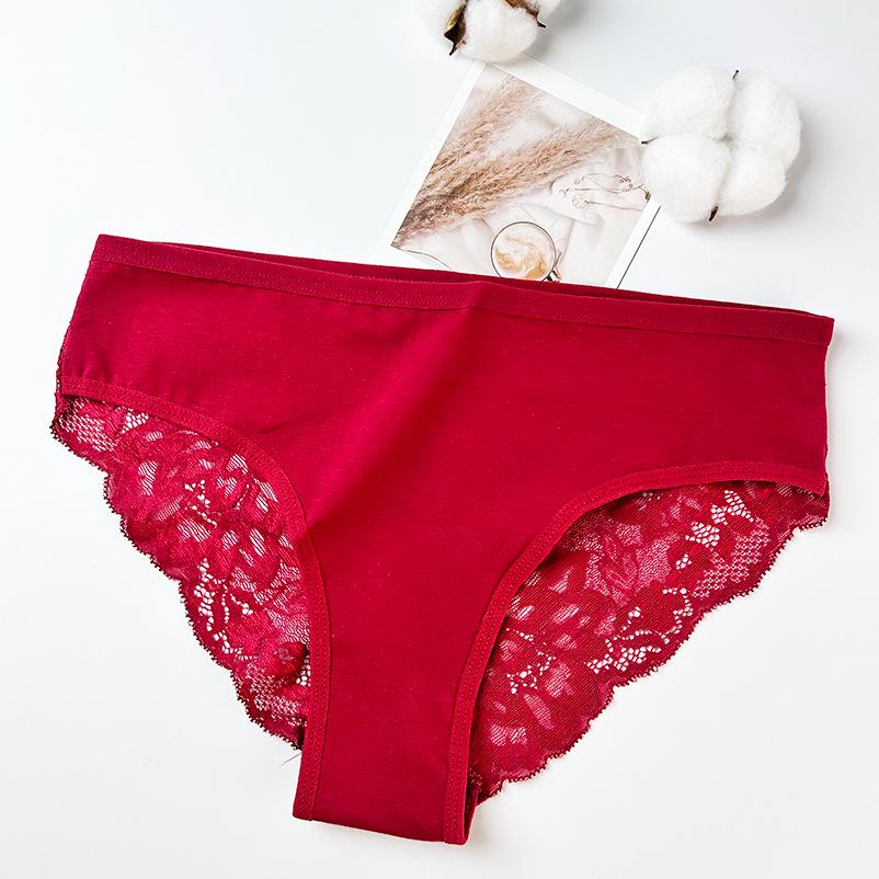 Elegant European & American Lace Panties: 40s Style, Semi-Transparent Mesh with Pure Cotton Crotch
