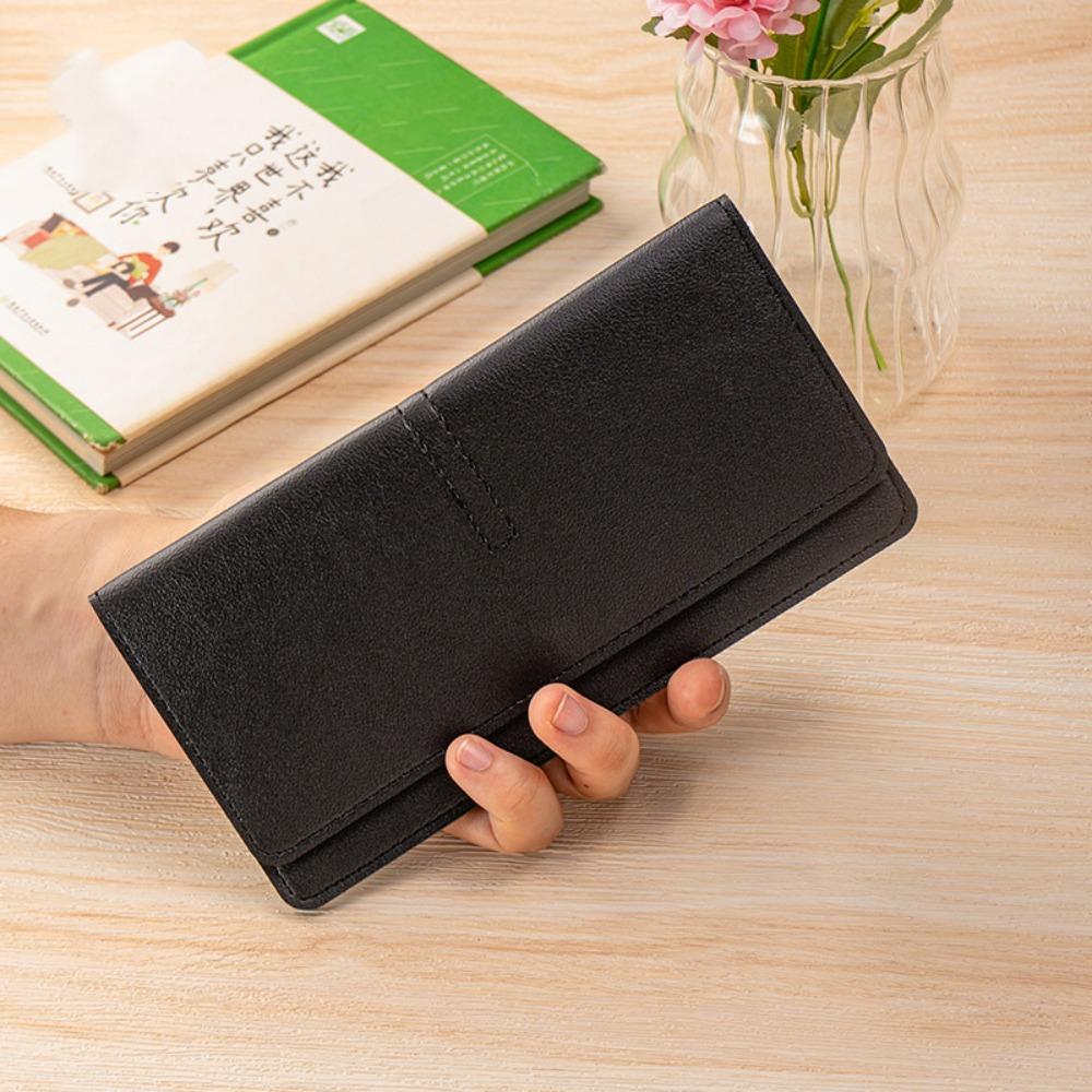 Minimalist PU Leather Leather Women Wallets Solid Color Large Capacity Women Thin Wallets Mini Wallet Women
