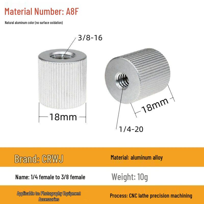 1/4 to 3/8 M4 M5 M6 M8 Screw Adapter for Tripod, Pan/Tilt Camera, Hot Shoe Mount & Light Stand