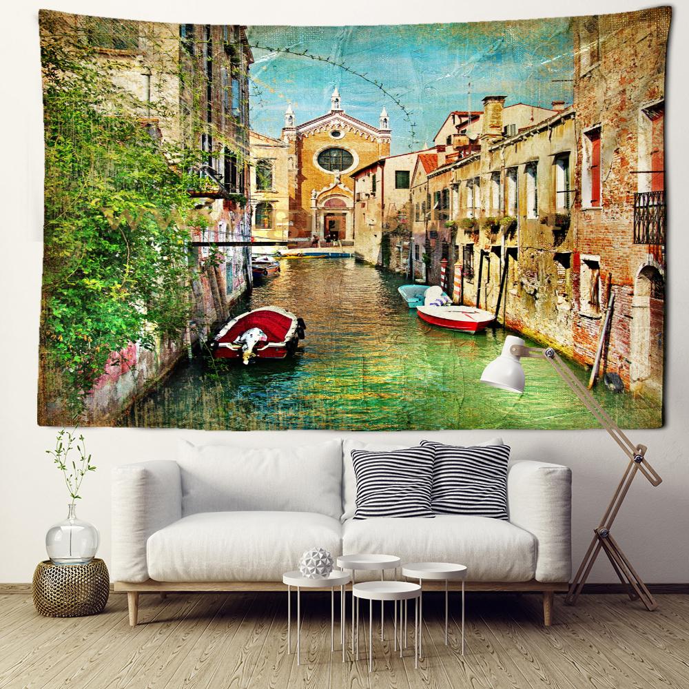 Картина маслом Архитектура Гобелен Настенный Гобелен Хиппи Богемный Стиль Эстетический — фото 5