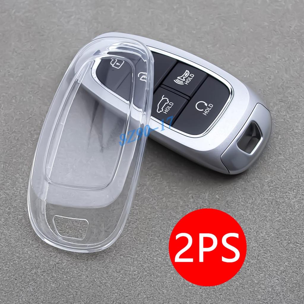 Fully Transparent Tpu Car Smart Key Fob Case Cover Keychain Compatible With Hyundai Sonata Tucson Cruz Ioniq 5 Palisade Nexo