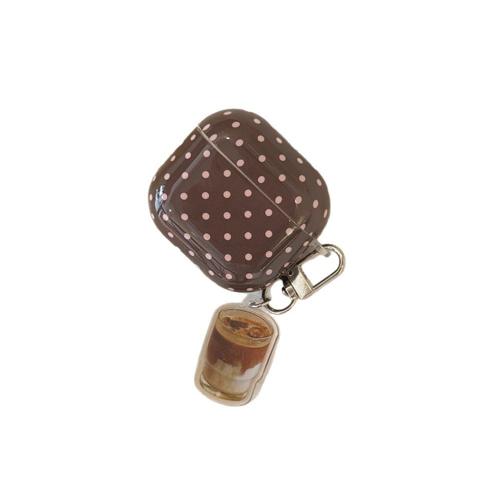 Applicable to Apple AirPods 1 /1 generation simple brown polka dot earphone cover PRO1 cute coffee cup pendant PRO1