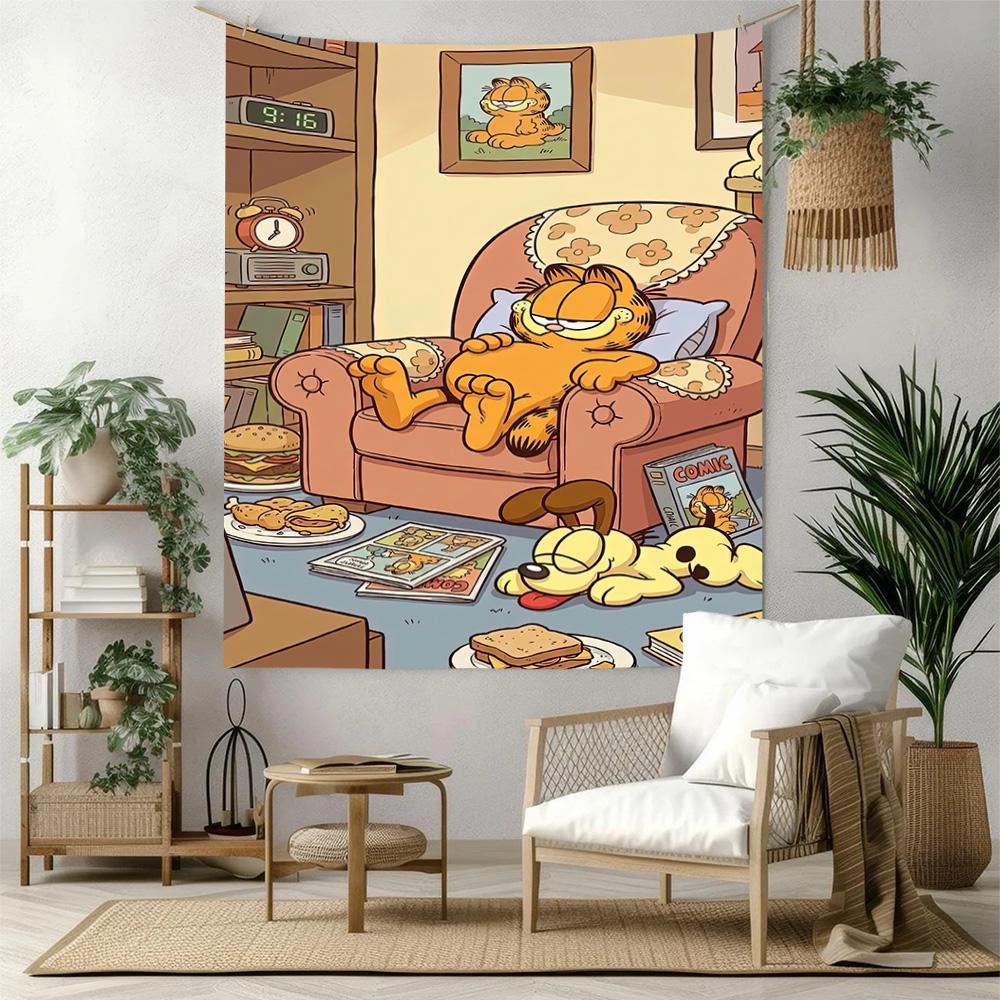 Garfield S Couch Adventure Wall Decor Tapestry Art For Pet Memorial Birthdaywedding Party Backdrop Family Gift