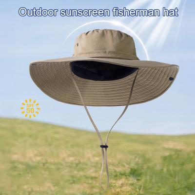 Yousheng Bucket Hat Extra Large Brim Adjustable Fit Fisherman Hat Windproof Buckle Foldable Travel Outdoor UV Blocking
