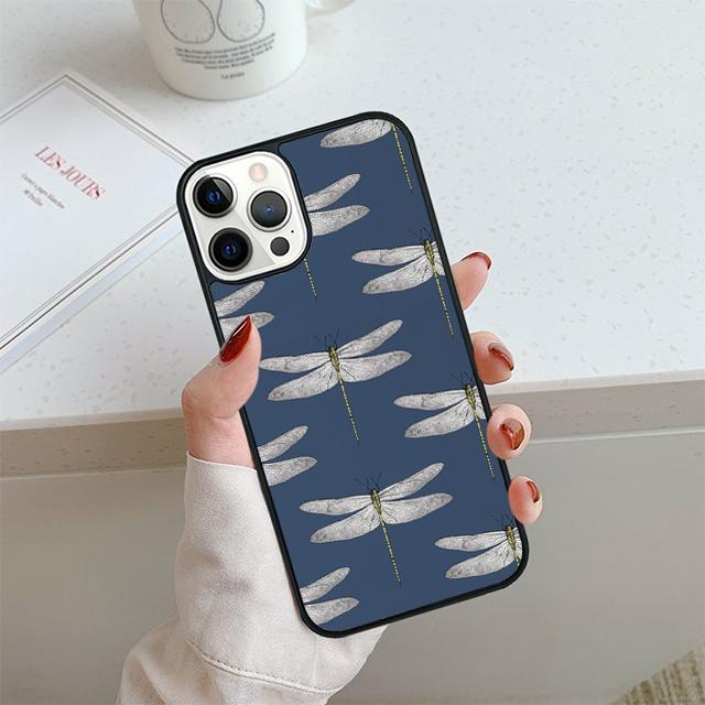 Floral Colorful Dragonfly Phone Case For iPhone 17 Air 14 15 16 16e 13 12 Max Cover For Apple 11 Pro Max Plus Coque