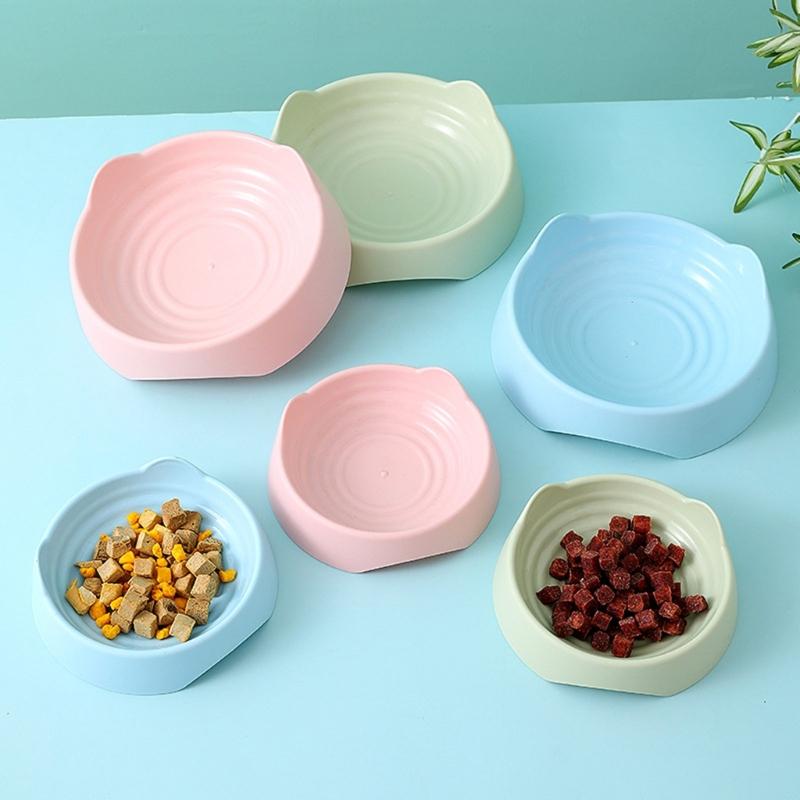 Pet Food Bowl 3-D Cat Ear Dog Food Bowl Pet Feeding Bowl Dog Food Storage Bowl Anti-Skid Stable Base Dogs Pet Dishware