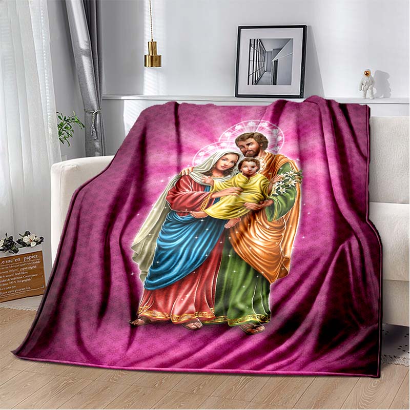 1 PC 3D printed flannel blanket (Our Lady of Guadalupe pattern) home blanket birthday gift. Customizable.