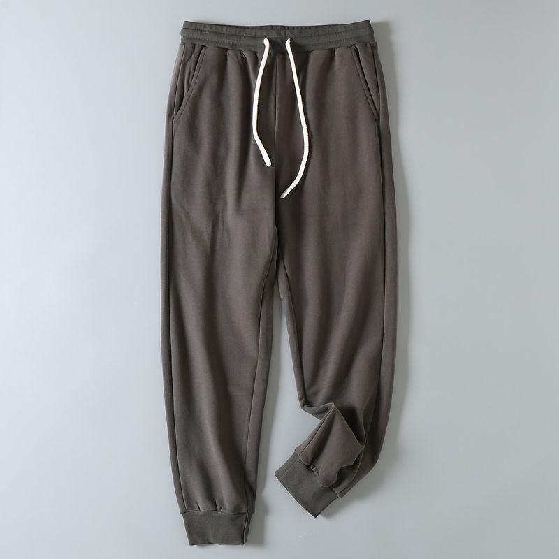 Original Foreign Trade Surplus Stock, New Spring and Autumn Style, Solid Color, Casual Loose Fit, Elastic Waist, Sports Jogger Pants for Men