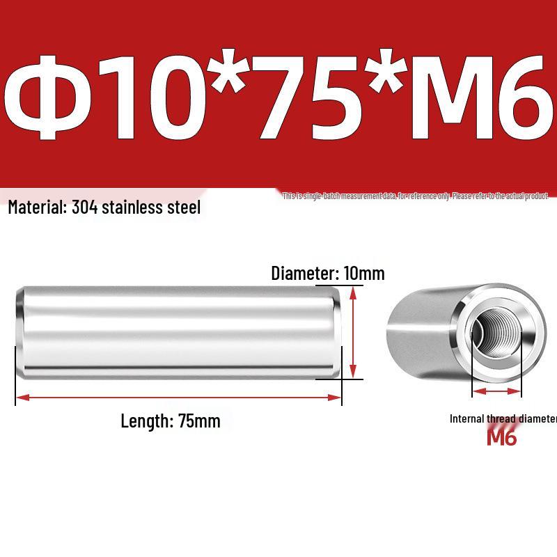 Pin Cilindric din Oțel Inoxidabil 304 cu Filet Interior M4/M6/M8 și Orificiu - Coloană de Suport și Ghidare