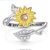 Sunflower Daisy "You Are My Sunshine" Open Ring