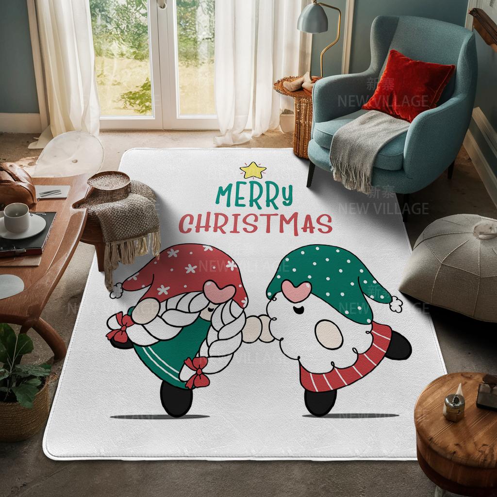 House Entrance Carpet Home Door Mat Living Room Bath Foot Bathroom Non-slip Water Absorption Rugs Bath Merry Christmas Winter