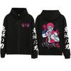 New Anime Demon Slayer Infinity Castle Akaza Printed Zipper Hoodie Harajuku Manga Oversized Pullover Hoodies Y2k Zip Up Hoodie