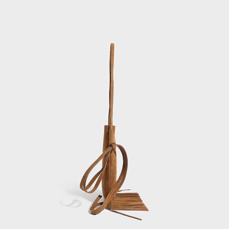 Suede Niche Boho Fringe Phone Bag American Ethnic Style Matte Mini Shoulder Crossbody Purse