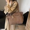 Casual Corduroy Handbag Zipper Closure Light and Large Capacity Shoulder Bags Solid Color Women's Daily Commuter Tote