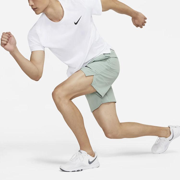 Nike Pro Dri-FIT Solid Color Sports Training Quick-Dry Crew Neck Short Sleeve T-Shirt Men Tops White CZ1182-100