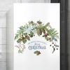 Merry Christmas Wall Stickers Pine Cones Branches Berries Green Plants Window Clings Glass Door Mural Posters Xmas Decor