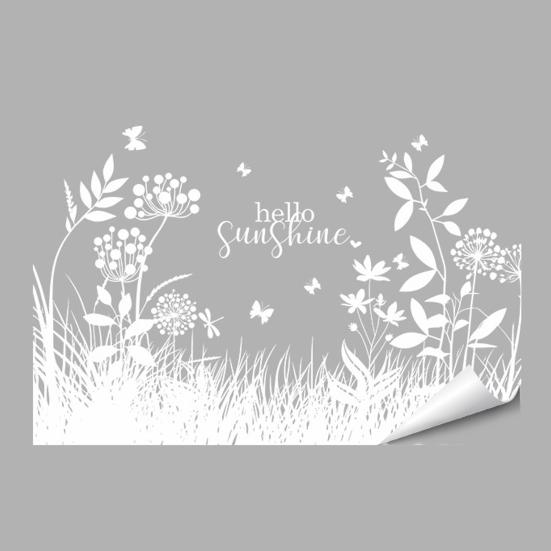 Spring Window Cling Stained Glass Floral Birds Butterflies Decorative Sticker Reusable Static Glass Decal