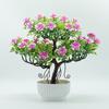 Árbol de flores artificiales, bonsái en maceta, decoración para fiesta de escritorio, hogar, oficina, jardín, 1 ud.