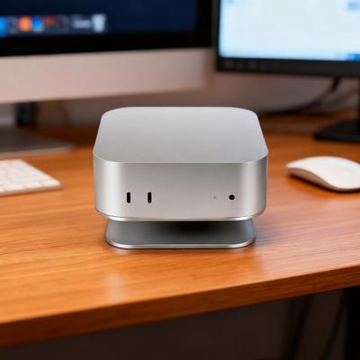 Mini 4 Dockständer Desktop-Halterung Metallhalter Halterung Einfacher Power-Button-Zugriff mit verbesserter Kühlung für Mac Mini4 Schreibtischorganisation