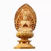 Sacred Solid Wood Sculpture, Medallion, Gautama, Patron Saint of Harmony and Prosperity, Embellishing Feng Shui