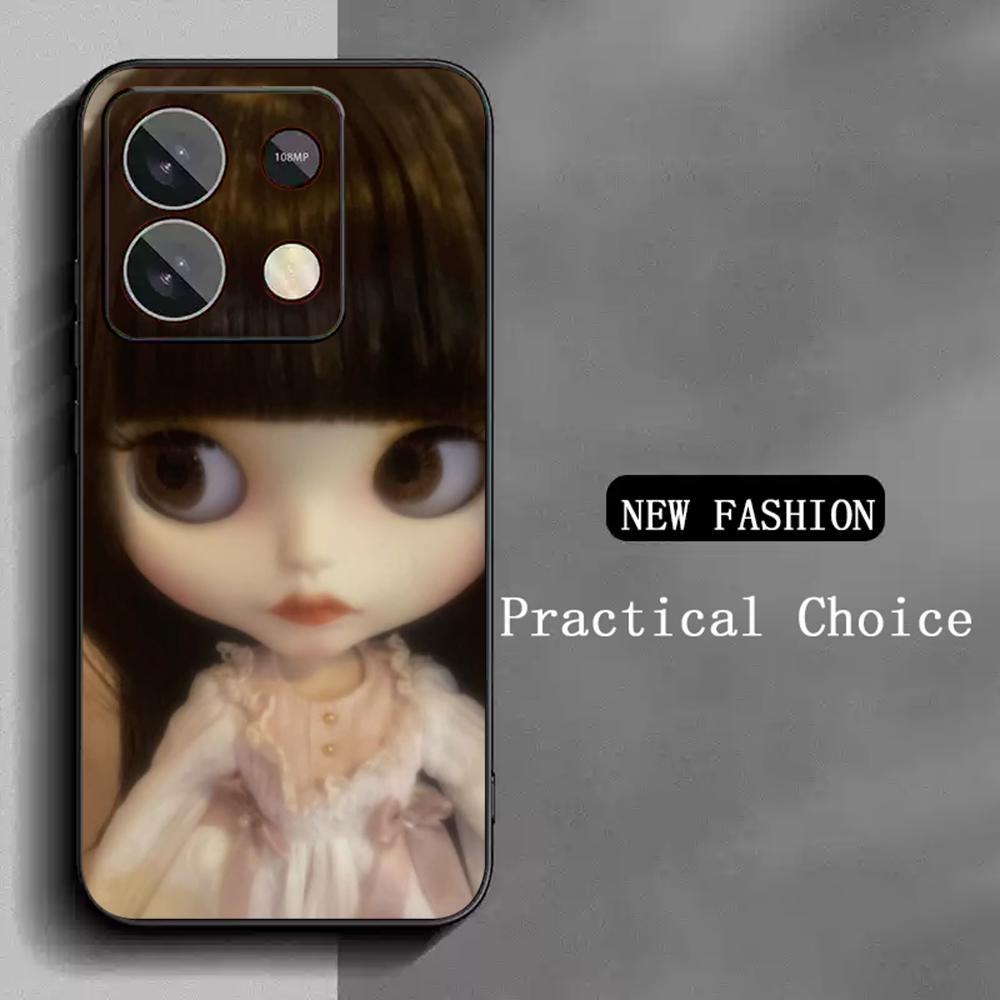 Blythe Cute doll fashion pattern design Phone Case For Redmi Note 14 13 12 11 Pro Plus S 5G 14C A3 Soft Black Phone Cover
