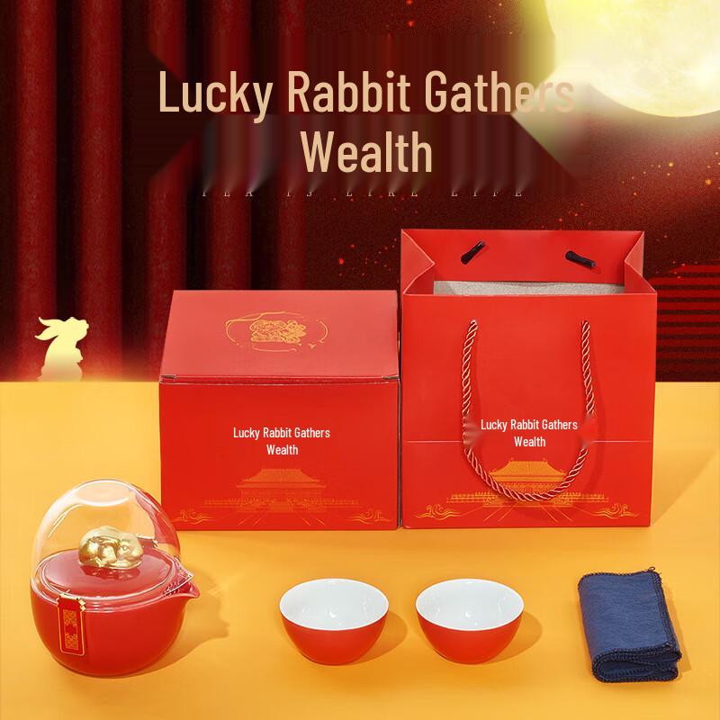Lucky Rabbit Ceramic Portable Kung Fu Tea Set