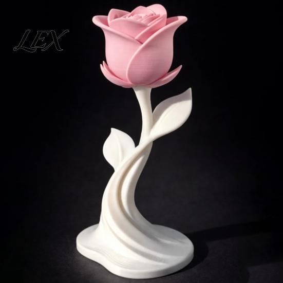 3D Printed Rose Decor Modern Sculpture, Minimalist Floral Decor, Abstract Home Accents Flower Statue for Office, Elegant Tabletop Centerpiece Gift