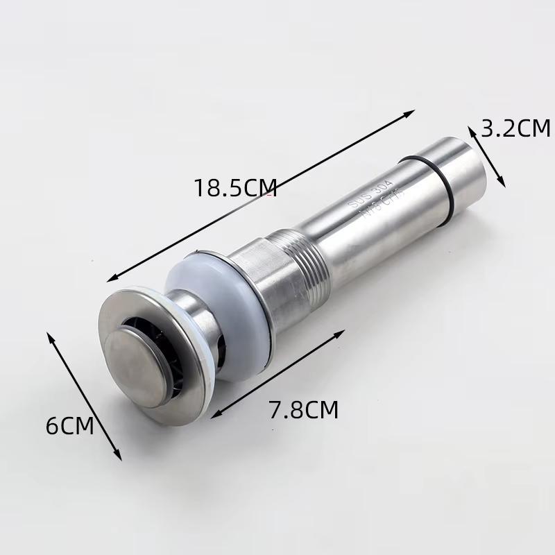 Bathroom Stainless Steel Pop up Sink Drainer Brushed Nickel Waste Basin Drain (as the picture,Stainless Steel)