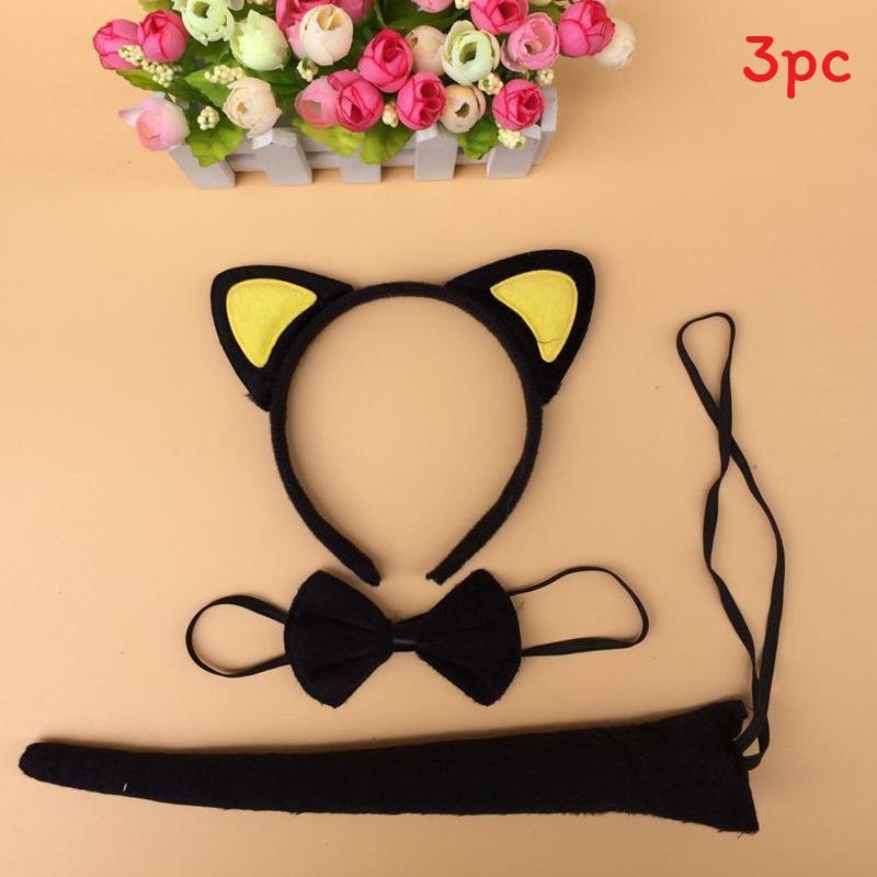 Halloween Animal Tiger Headpiece With Red Horns Demon Headband For Cosplay