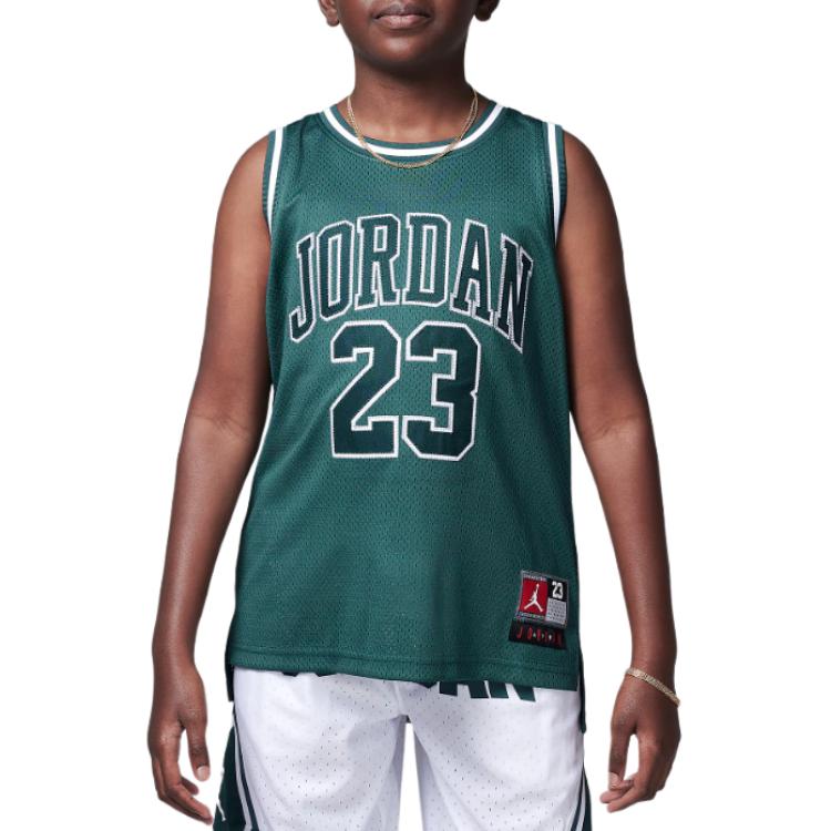 

Jordan T-Shirt Kids Graphic Print Pullover Round Neck Sleeveless Kids tops Green 95A773-EI8 M