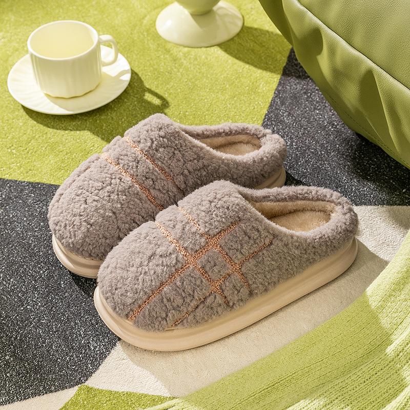 EVA sole cotton slippers women's winter home indoor couple thick-soled non-slip fluffy shoes warm cotton shoes men