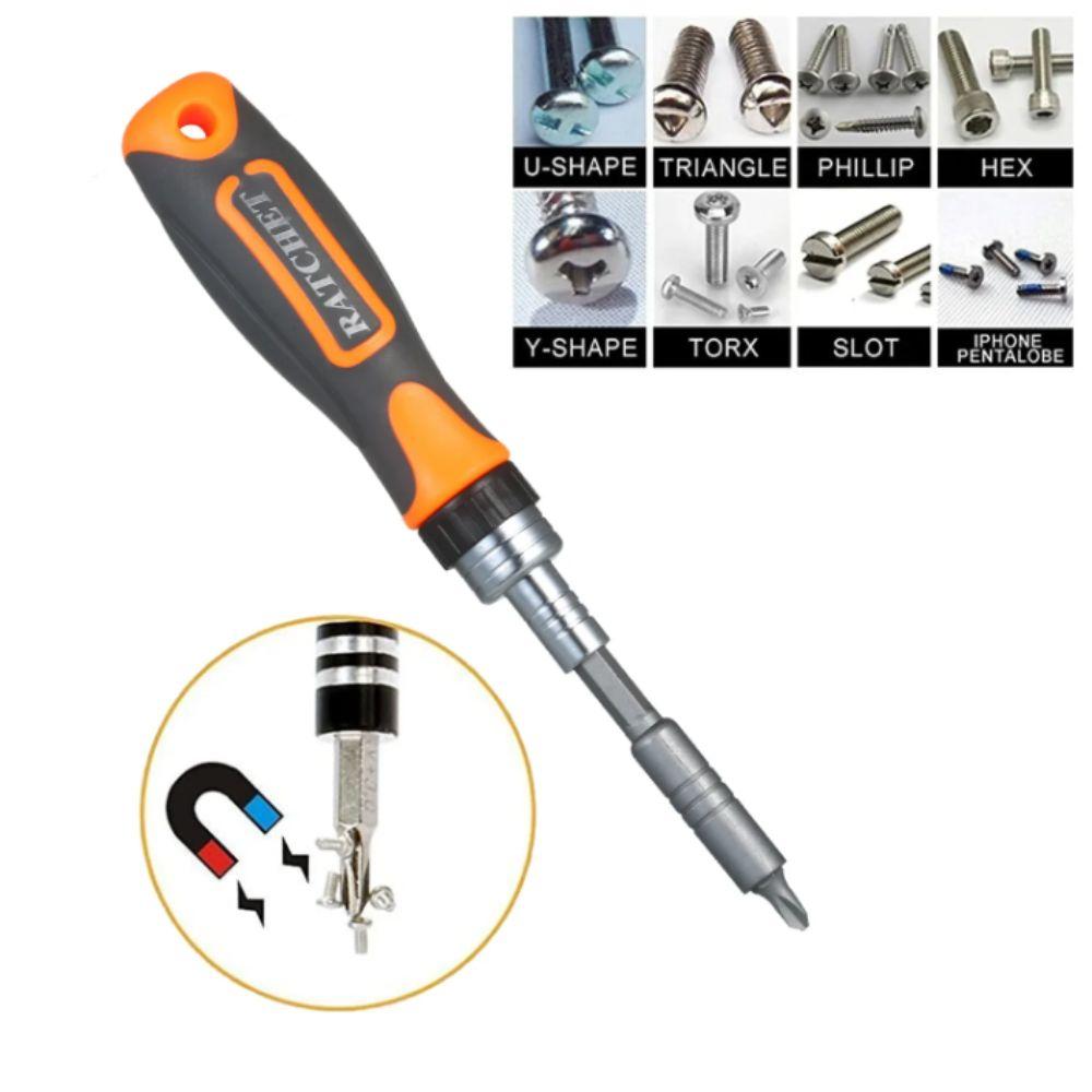 Rotatable Screwdriver Head 38-In-1 Screwdriver Set Versatile Design Hardware Tool Labor-Saving Ratchet Multipurpose Screwdriver