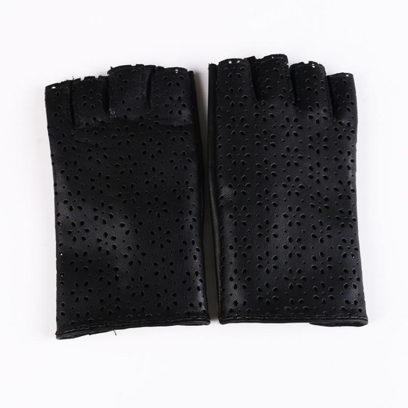 Neue Herren- und Damen Street Dance Halbfinger Lederhandschuhe Nachtclub Pole Dance Netzhandschuhe Performance Tanz Tanzhandschuhe