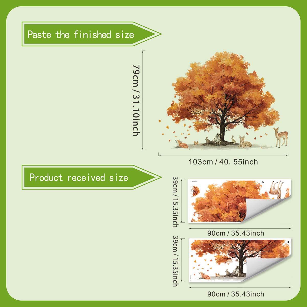 Натуральный Ветер Осеннее Дерево Животное Настенное Искусство Элементы для Домашнего Декора Наклейки