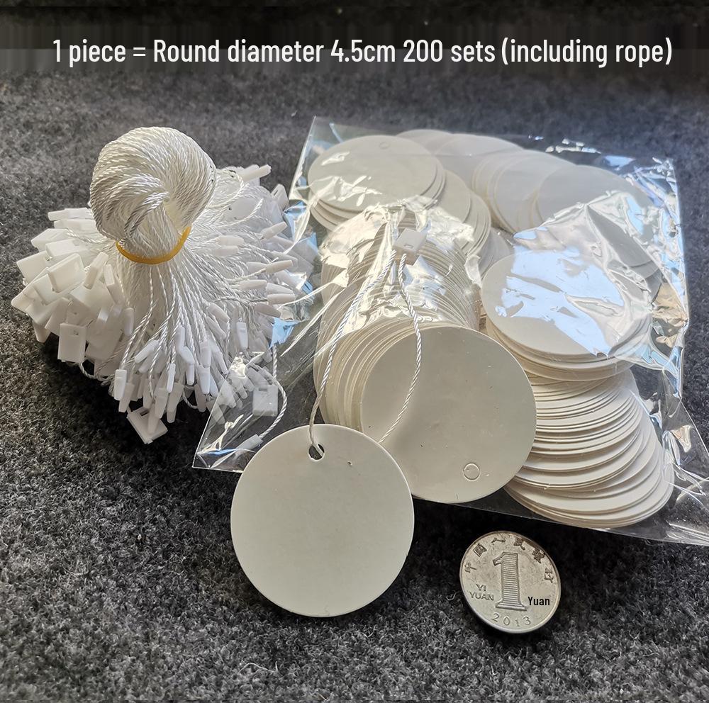 In Stock 300g White Card Paper Hang Tag for Jewelry with Hanging Rope