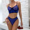New Fashion Sexy Underwear Fish Bone Contrast Mesh Sexy Perspective Gathering Lingerie Set