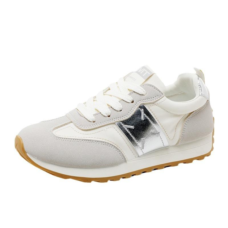 Jcf206 New  Spring and Summer Colorblock Breathable Sneaker Casual Platform Women's Shoes Increased Round Toe Korean Style