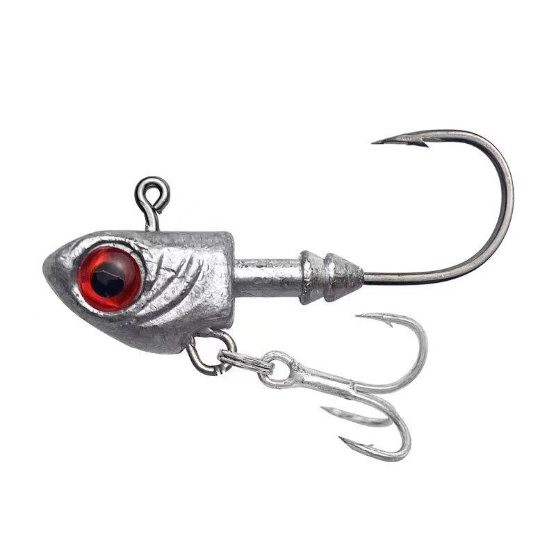 Luminous Fish-Shaped Jig Head with Spinner Blade 3.5-33g, Blood Groove Hook for Bass & Perch, Multi-Layer Soft Bionic Bait