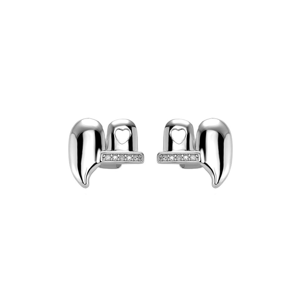 High-Quality Gold-Plated Dental Braces Micro-Inlaid Zircon Small Tiger Teeth Left-Right Symmetrical Sharp Teeth Set TEMU Hot Sale