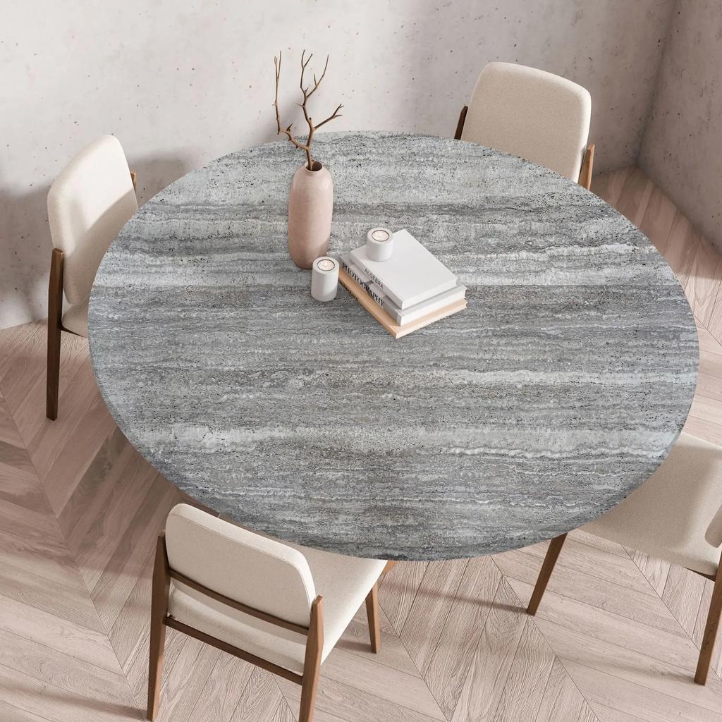 60/90/120Cm Round Table Cover Waterproof Oil-Proof Tablecloth Elastic Fitted Round Table Cover for Kitchen Dining Wedding Party