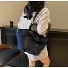 Large capacity denim bag women's 2025 new simple and versatile commuter shoulder bag portable tote bag