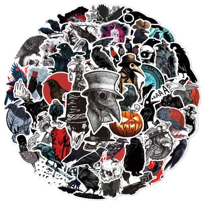 10/50 pezzi adesivi cool gotico horror corvo teschio adesivi graffiti goth satanici per bagagli fai da te laptop skateboard adesivo bicicletta moto