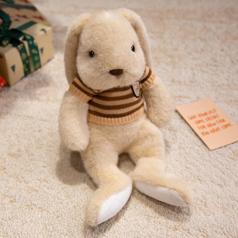 Gentle Appease Rabbit Plush Toys Premium Cozy Lifelike Bunny Doll Warm Delicate Scarf Sweater Rabbit Lovely Gift