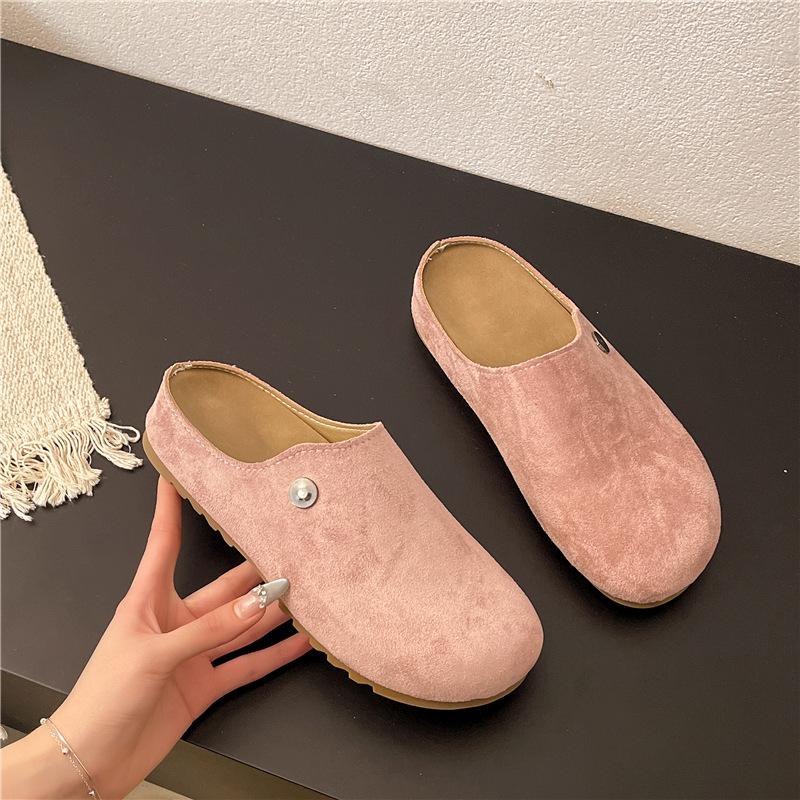 Retro Slippers Women's Outer Wear 2025 Spring New Fashion Soft Bottom Lazy One Pedal Bag Head Half Slippers Women