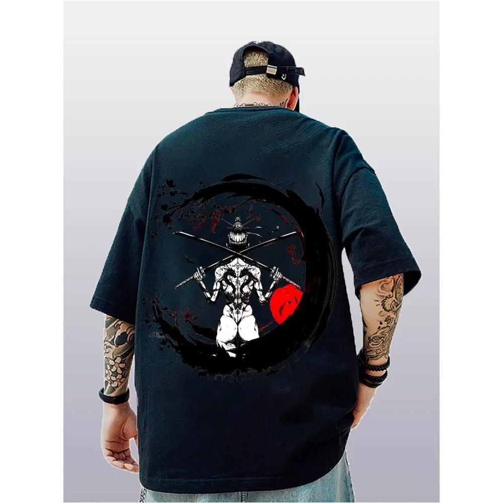 ETST 07 Oversized modieus heren-T-shirt met Japans pruimenbloesempatroon 3D-print losse street trend T-shirt voor herenkleding XL