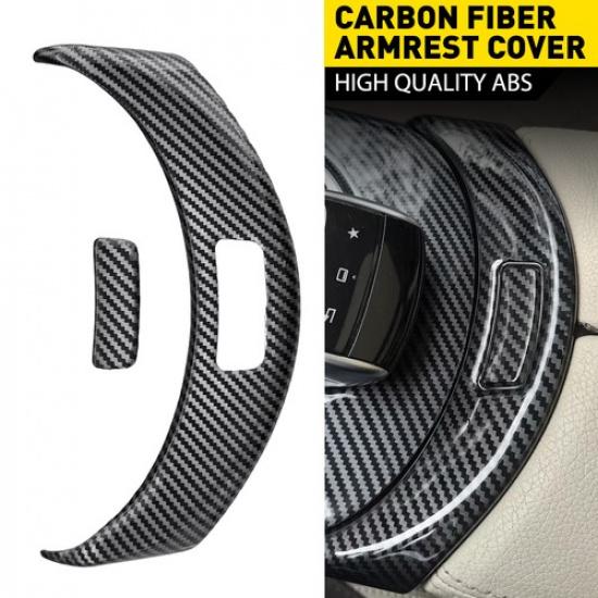 Fit Mercedes Benz C200 2015-20 Carbon Fiber Look Center Console Box Switch Trim