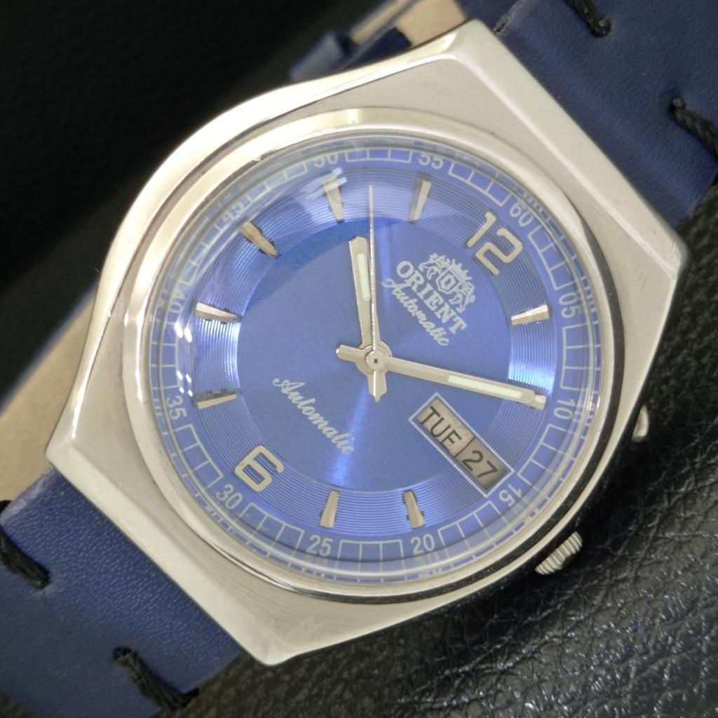 

ВИНТАЖНЫЕ МУЖСКИЕ ЧАСЫ ORIENT AUTOMATIC 46941 ЯПОНИЯ С СИНИМ ЦИФЕРБЛАТОМ a700646-5 R204-a700646