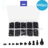 Black 440For PCs Computer Case Screw Set for Desktop For PC Build Repair with Multiple Head Styles Carbon Steel